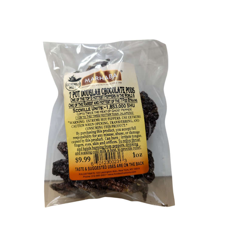 7 Pot Douglah Chocolate Pods Extremely-Hot
