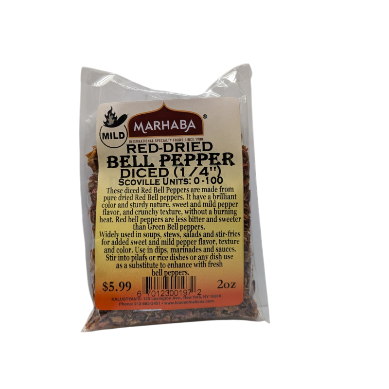 Bell Pepper Diced (1-4'') Red-Dried Mild
