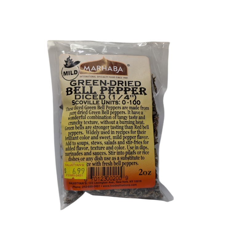 Bell Pepper Green Diced (1-4'') Green-Dried Mild