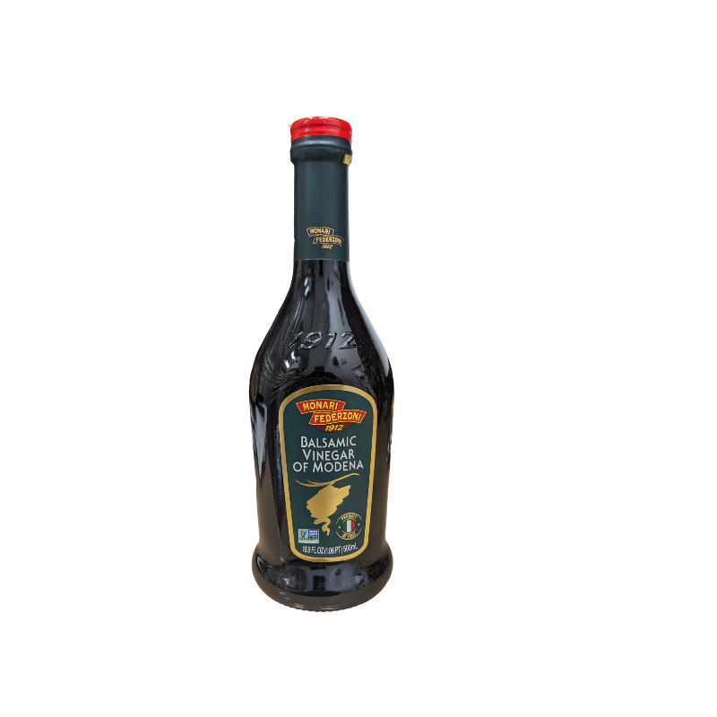 balsamic vinegar in a glass bottle