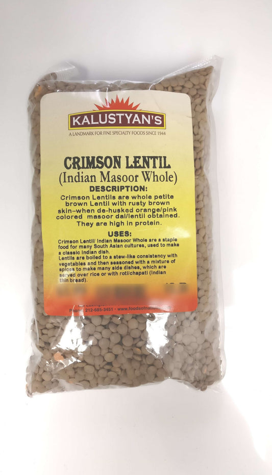 Masoor Whole (Sabut Masoor w/ Brown Skin, Indian Brown Crimson Lentil)