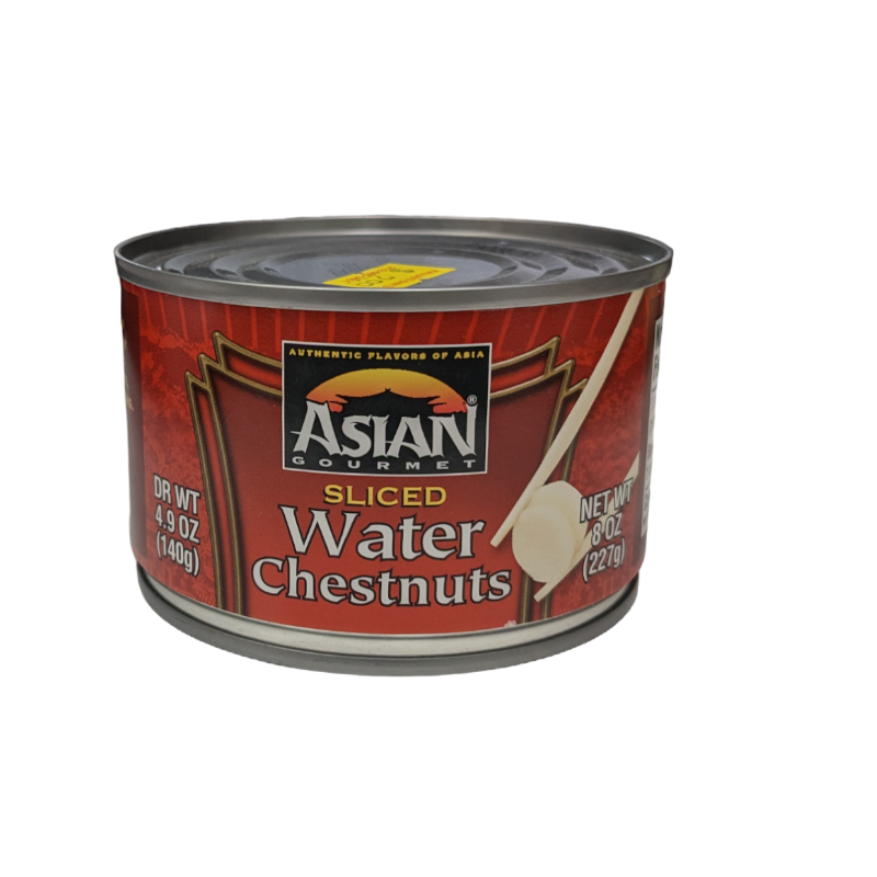 water chestnuts sliced in a can