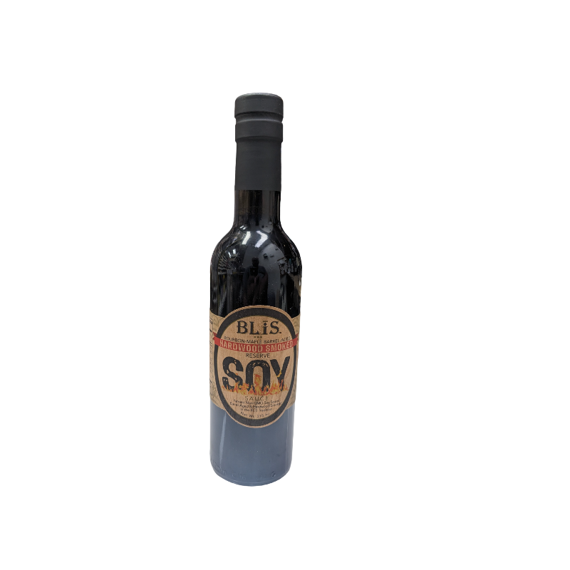hardwood smoked soy sauce in a bottle