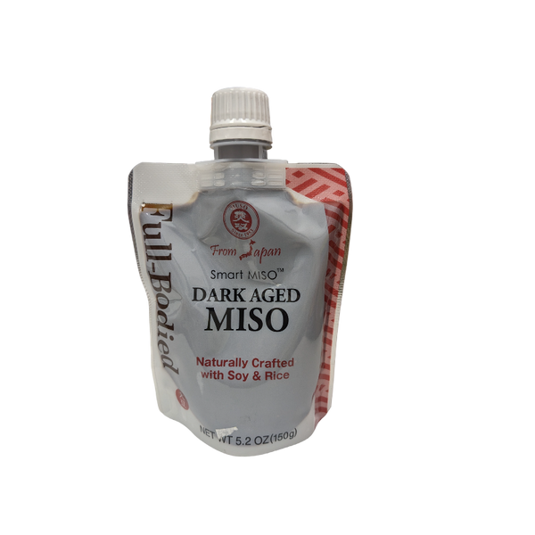 dark aged miso in a pouch
