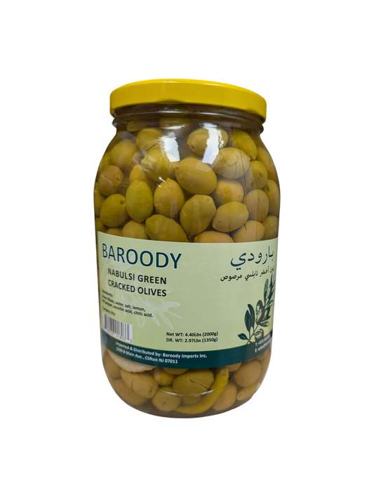 Nabulsi Cracked Green Olives