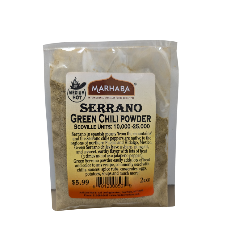 Serrano Green Chili Powder Medium-Hot