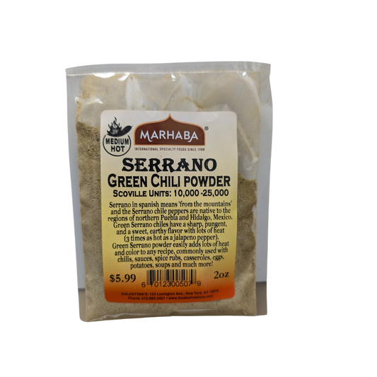 Serrano Green Chili Powder Medium-Hot