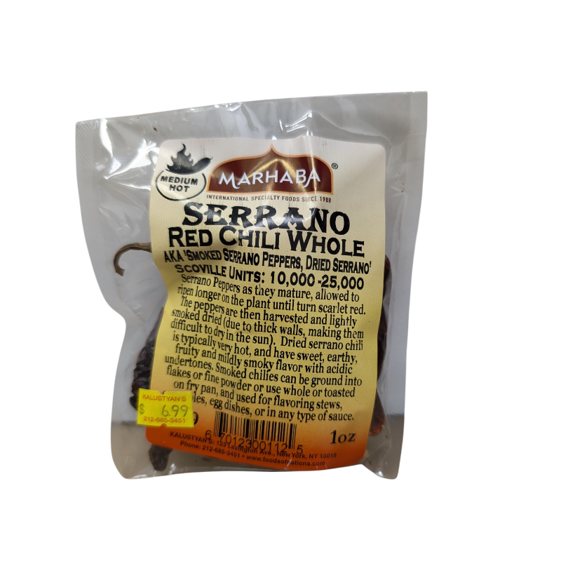 Serrano Red Chili Whole Medium-Hot