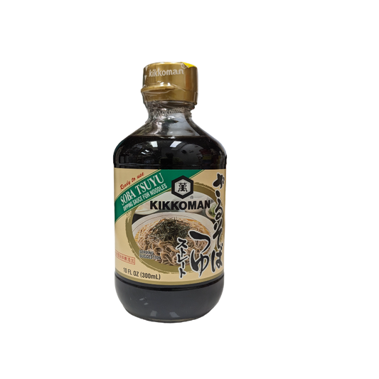 soba tsuyu sauce in glass
