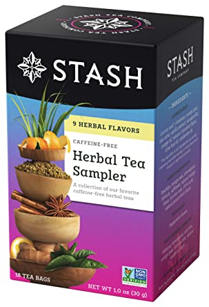 Herbal Tea Sampler, 9 Herbal Flavors, Caffeine Free