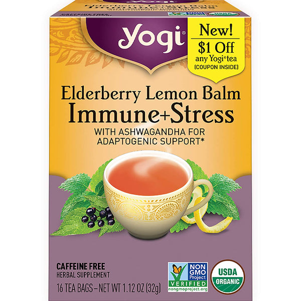 Immune+Stress, Elderberry Lemon Balm, Organic