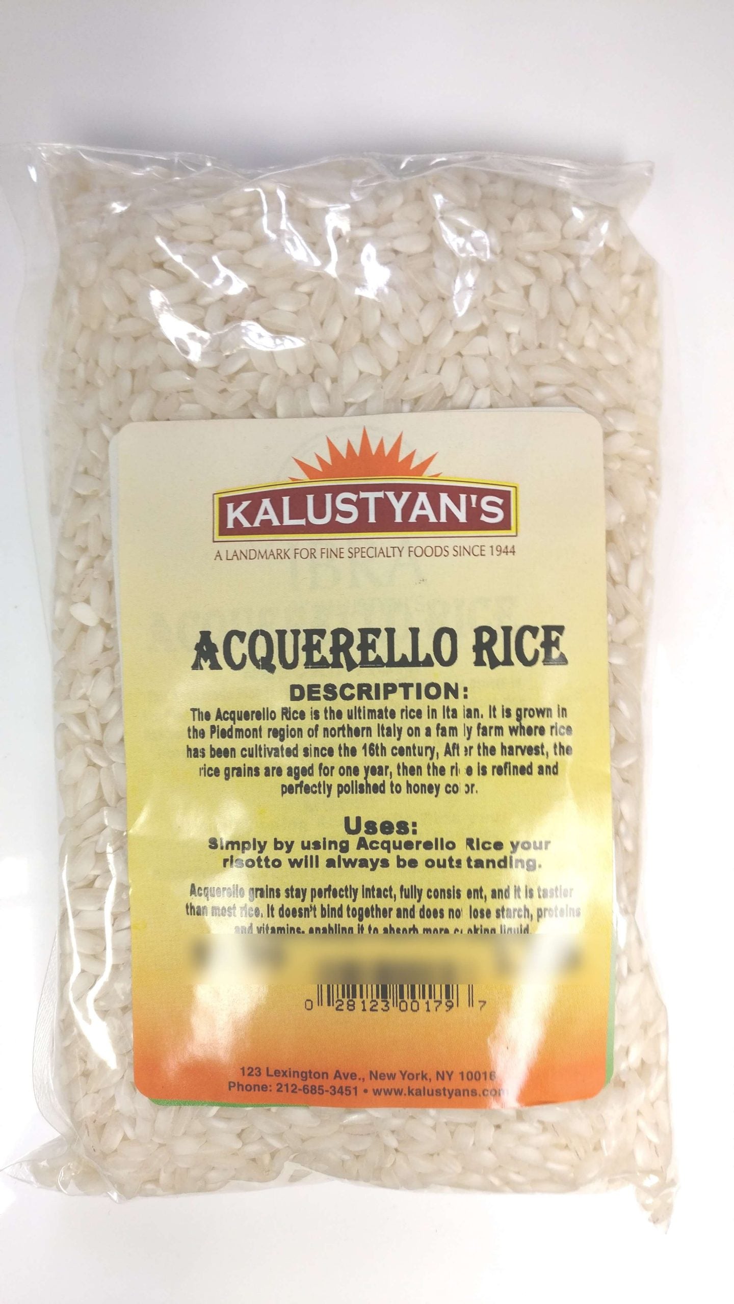 Acquerello Rice, Italian