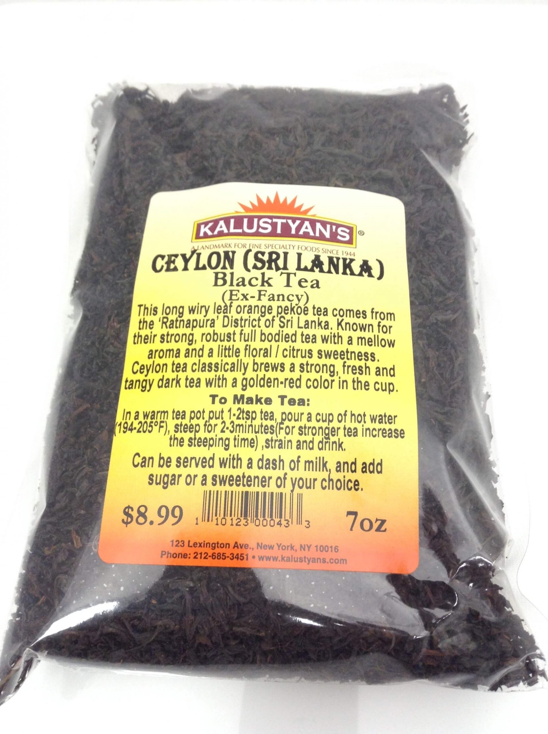 Ceylon Black Tea (Long Leaf -Extra Fancy)-OP – Kalustyan's