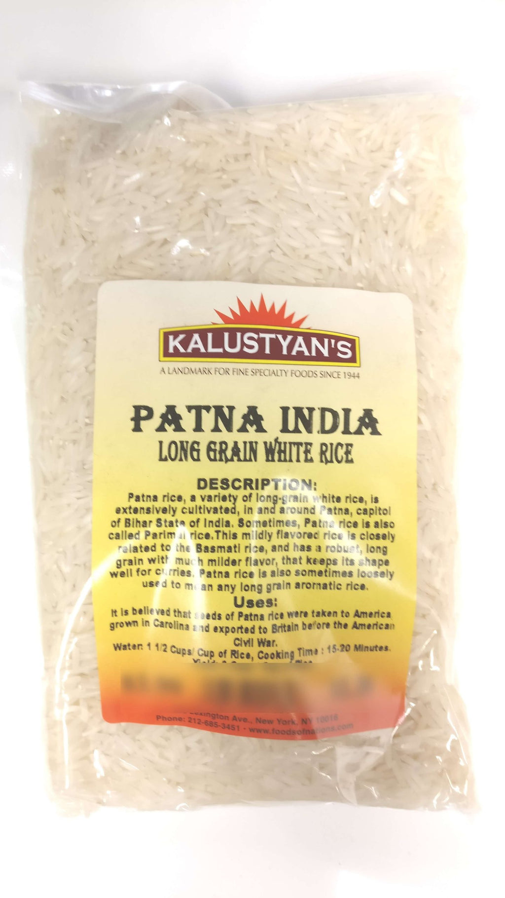Putan Rice Patna, Long Grain White Rice , India