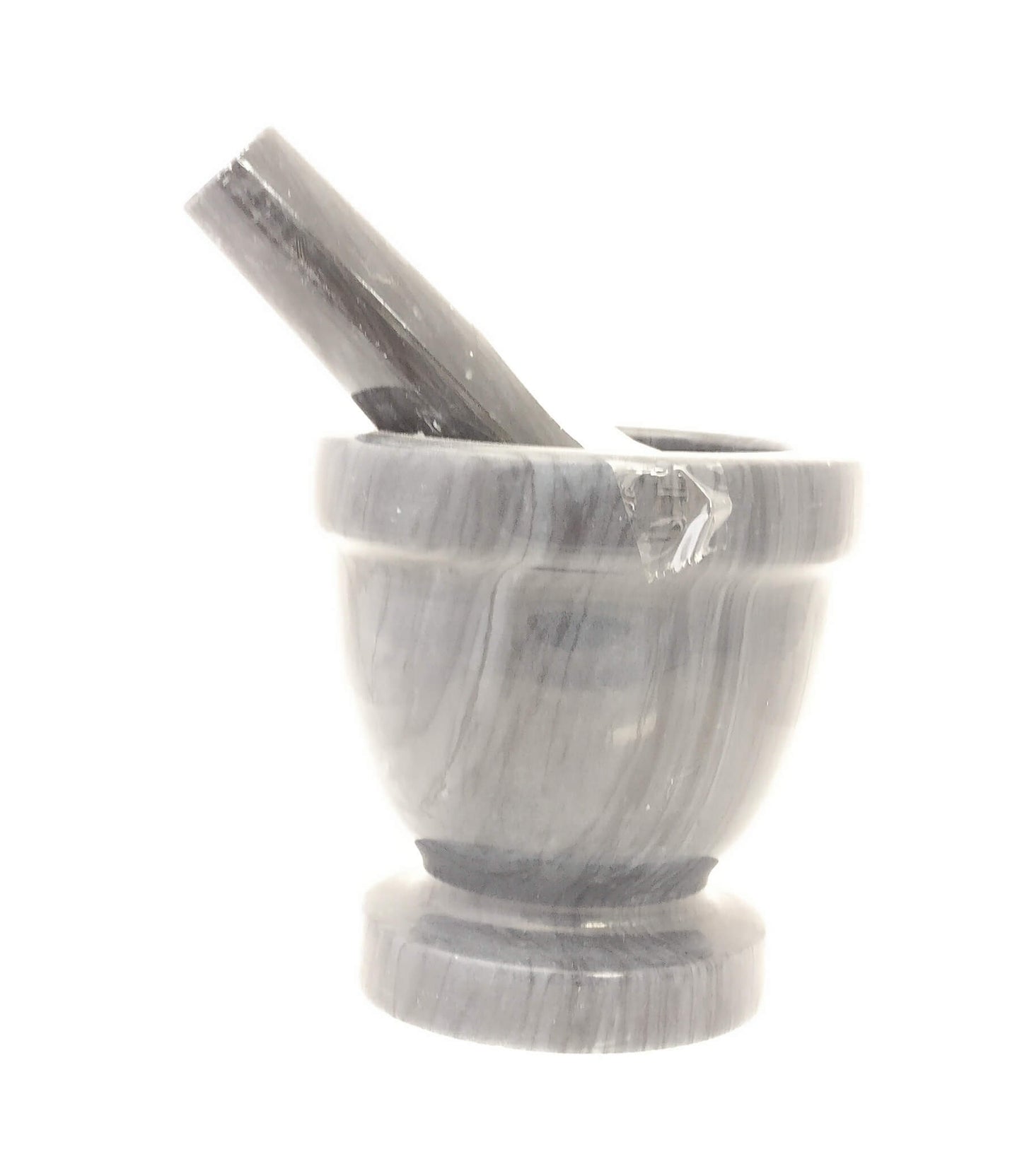 Morter & Pestle, White / black Marble