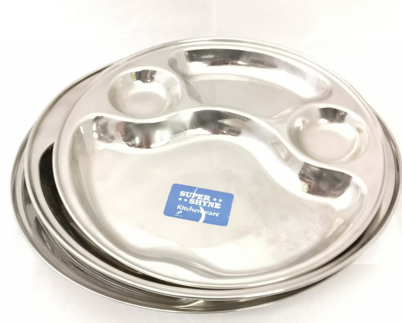 Tray, Round, Stainless Steel sectional plate
